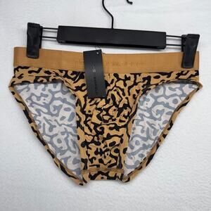 Todd Sanfield brief Men's XS Brown Black Dopamine Leopard Defiant Animal NEW